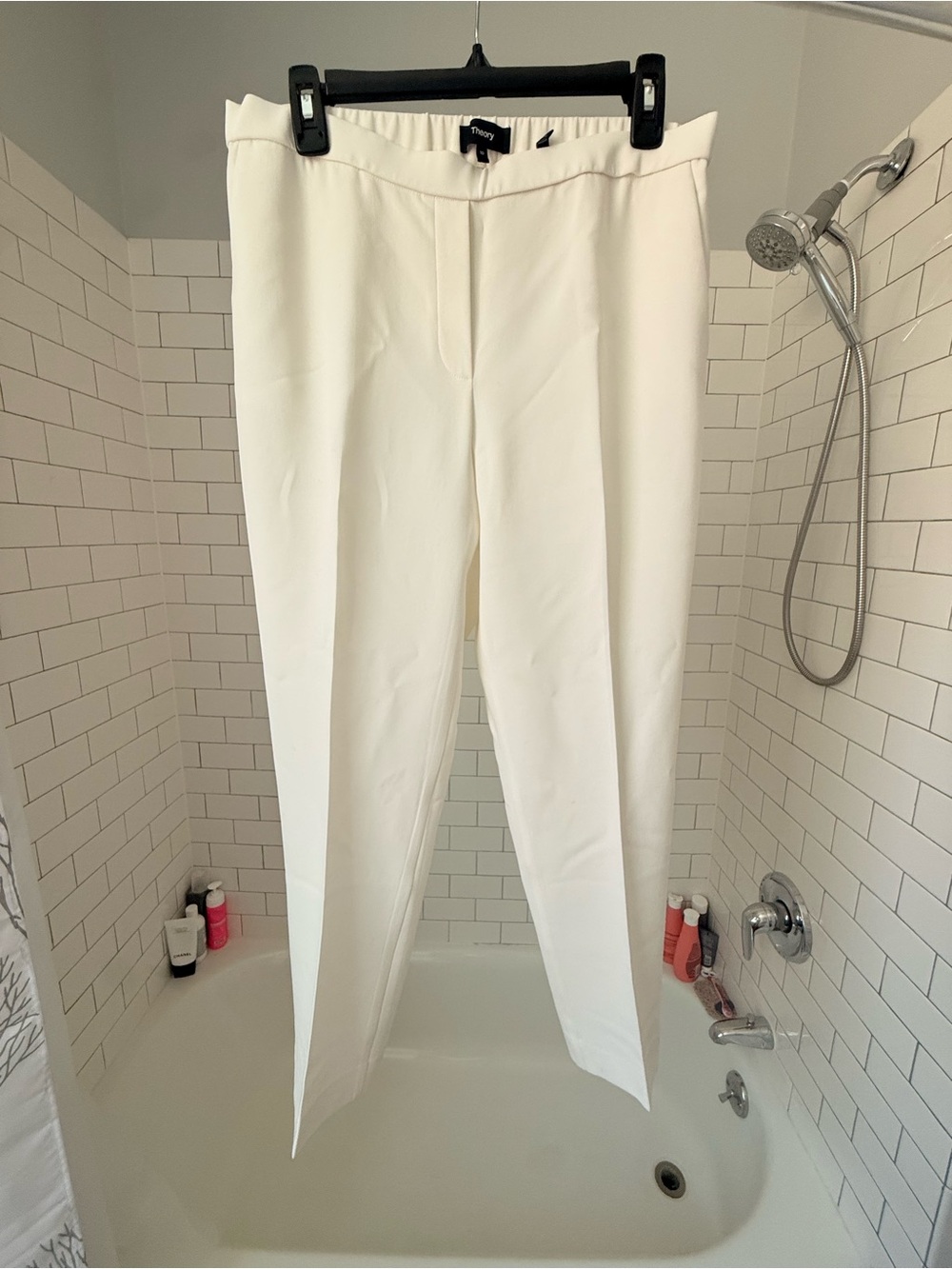 Theory Cream High-Waist Trousers